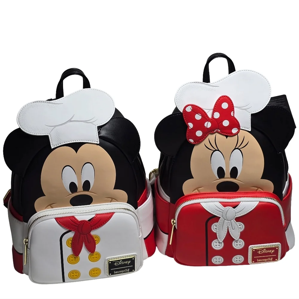 Loungefly Disney Mickey & Minnie Chef Cosplay Mini Backpacks NWT - Picture 1 of 7